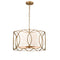 Modern Drum Chandelier Brass Fabric 3-Light Dining Room Pendant